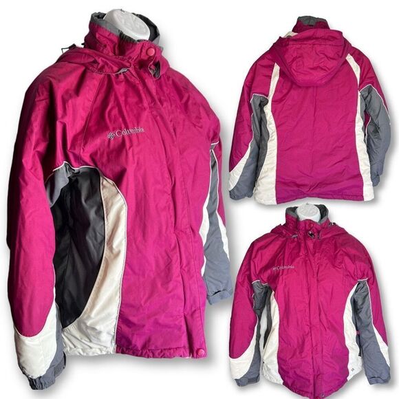 Columbia Women’s Winter Snow Jacket Fascia Pink Hooded Medium - Picture 2 of 13